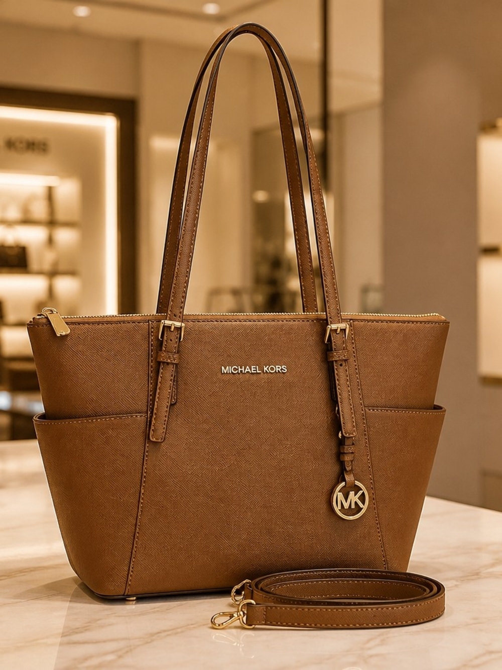 Michael Kors large Tote from the Jet set collection Tan